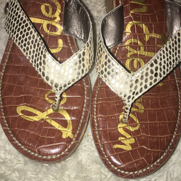 Sam Edelman Romy Leather Wedge Sandals - Picture 2 of 8